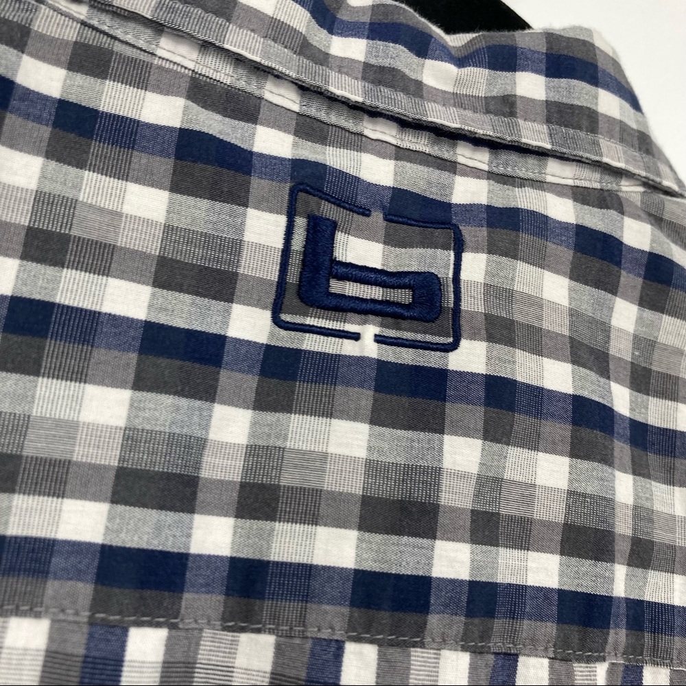 Banded Plaid Short Sleeve Button Up Shirt Small - Picture 9 of 11